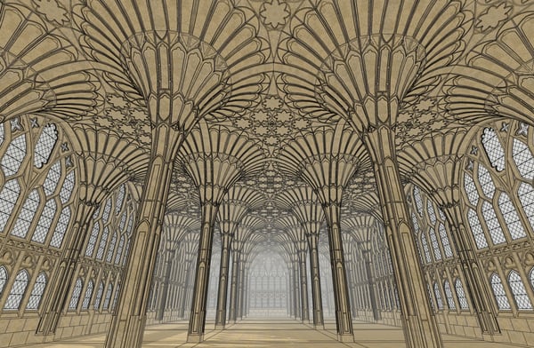 Fantasy Background - Gloucester Cathedral Corridor