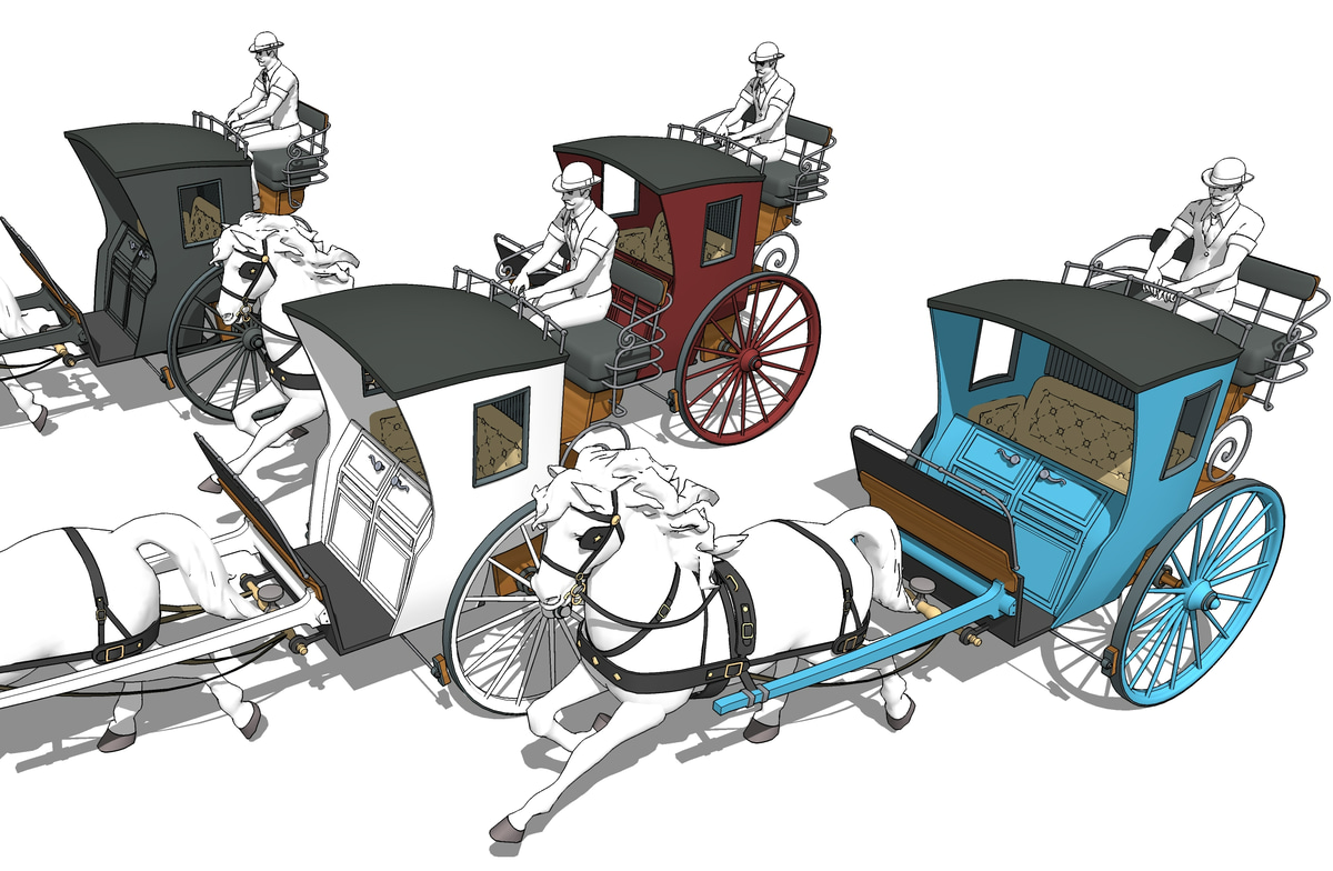 High-Quality Three-Seater Carriage (4 colors)